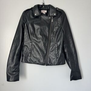 Arizona Jean Co Full Leather Asymmetrical Moto Jacket Sz S Grunge Fall